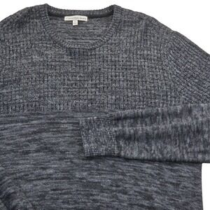 Calvin Klein Jeans Ribbed Knit Sweater‎ Mens XL Dark Grey Wool Blend Crew Neck